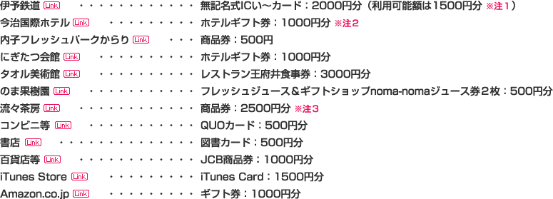 金券・クーポン一覧