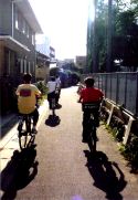 Students on their bicycle