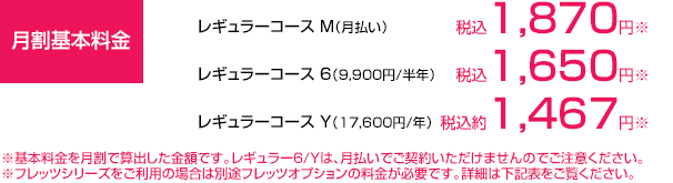 月割り基本料金